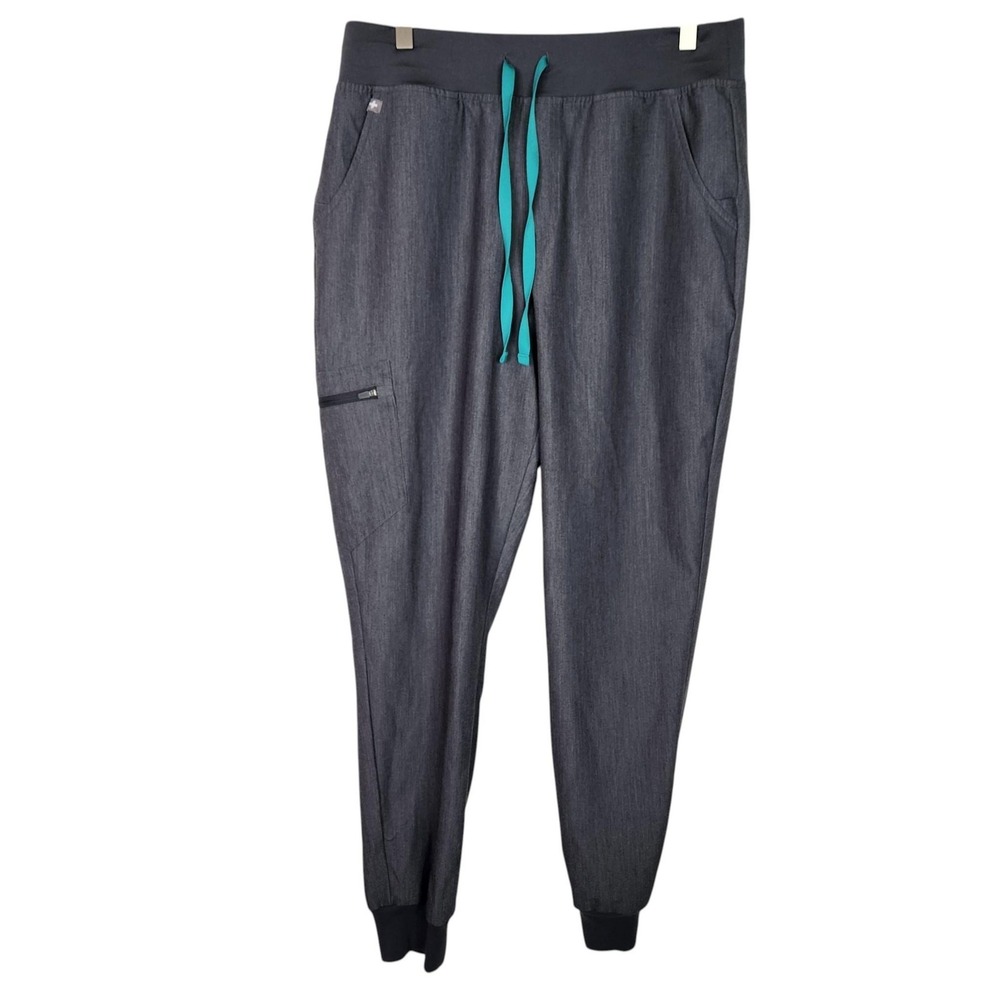 FIGS Jogger Pants Womens Large Gray HW Zamora Drawstring Scrub Pockets Medical